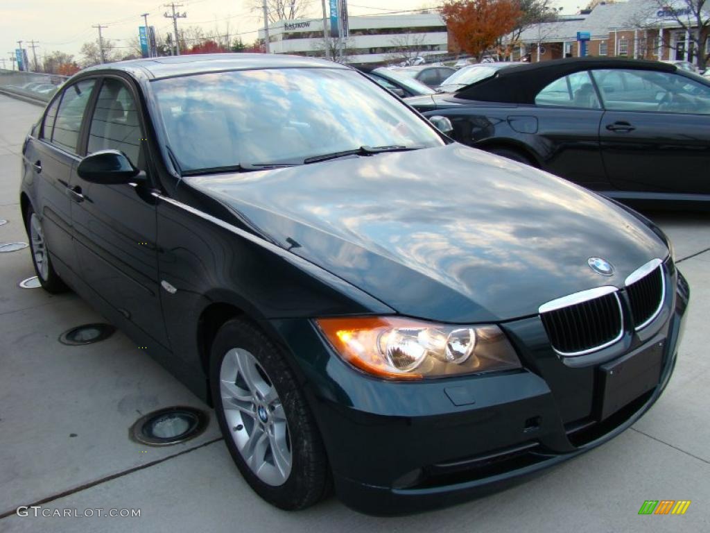 2008 3 Series 328xi Sedan - Deep Green Metallic / Beige photo #3