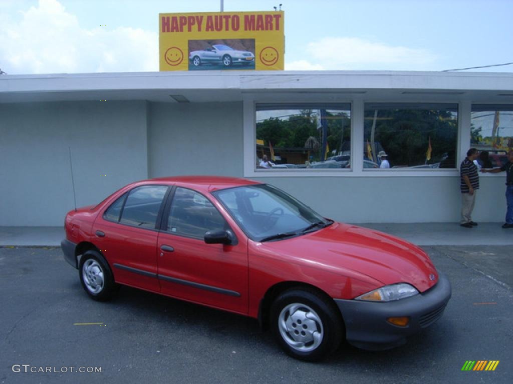 1996 Cavalier Sedan - Bright Red / Dark Gray photo #1