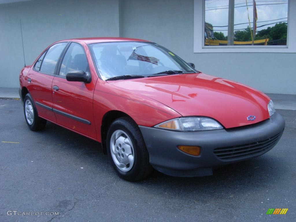 1996 Cavalier Sedan - Bright Red / Dark Gray photo #2