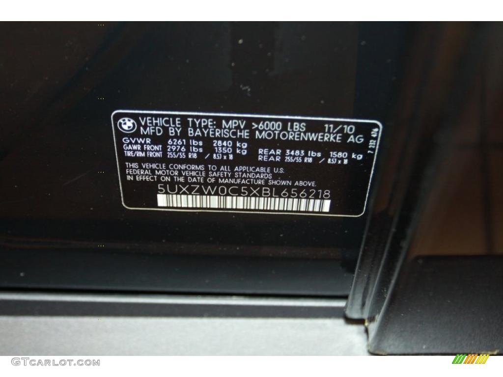 2011 BMW X5 xDrive 35d Info Tag Photo #40178694