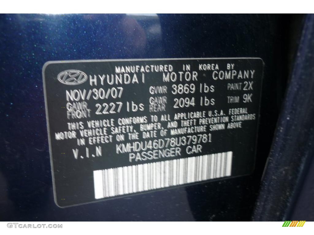 2008 Elantra GLS Sedan - Regatta Blue Metallic / Beige photo #5