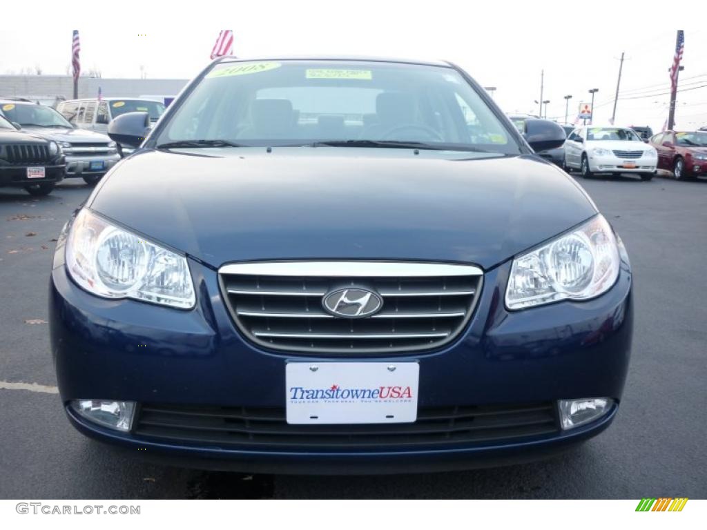 2008 Elantra GLS Sedan - Regatta Blue Metallic / Beige photo #11