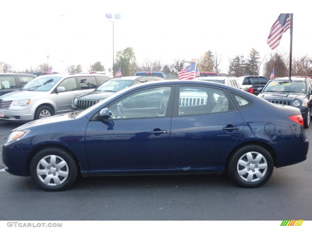 2008 Elantra GLS Sedan - Regatta Blue Metallic / Beige photo #13