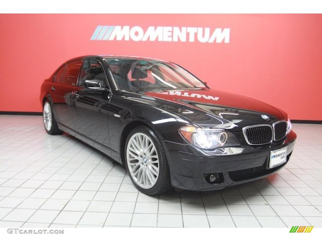 2008 7 Series 750Li Sedan - Azurite Black Metallic / Flannel Grey photo #1