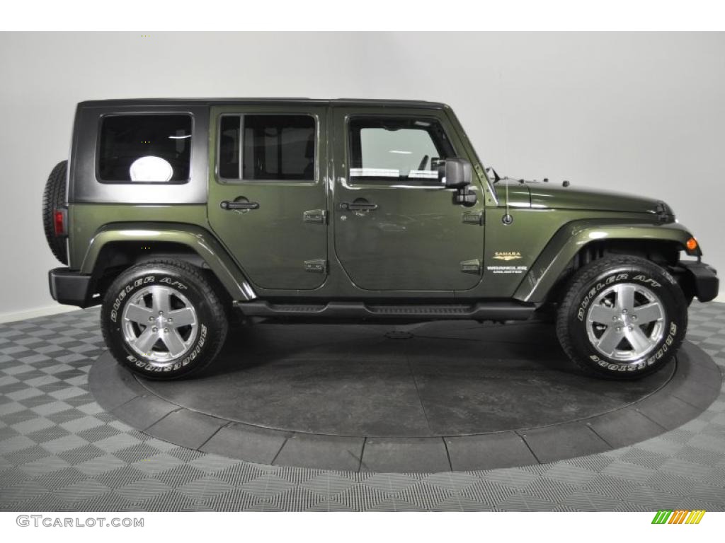 2009 Wrangler Unlimited Sahara 4x4 - Jeep Green Metallic / Dark Slate Gray/Medium Slate Gray photo #7