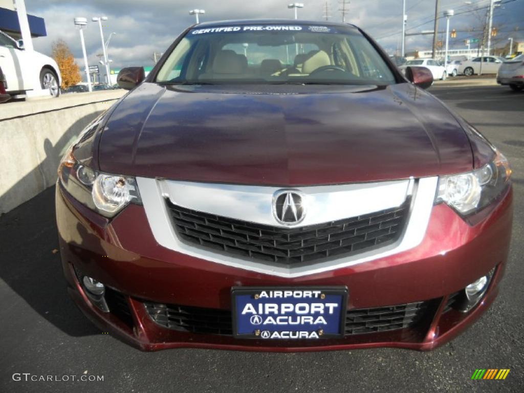 2010 TSX V6 Sedan - Basque Red Pearl / Parchment photo #2