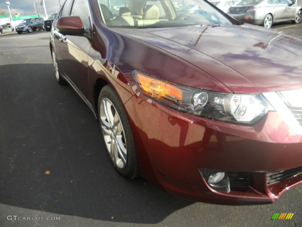 2010 TSX V6 Sedan - Basque Red Pearl / Parchment photo #5