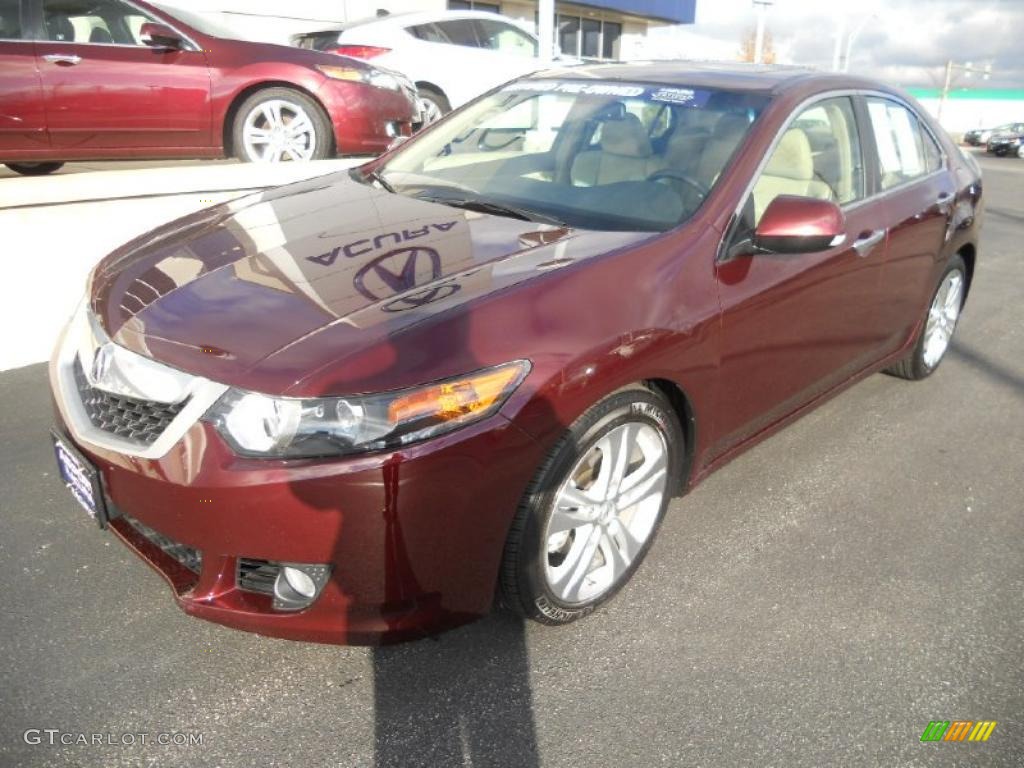2010 TSX V6 Sedan - Basque Red Pearl / Parchment photo #22