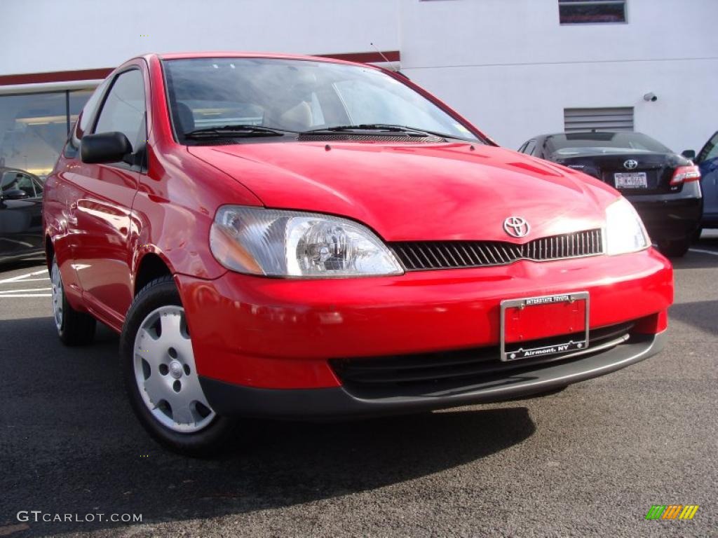 2001 ECHO Sedan - Absolutely Red / Warm Gray photo #1