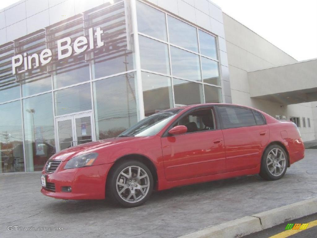 2005 Altima 3.5 SE-R - Code Red / Charcoal photo #1
