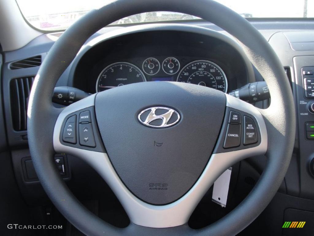 2011 Hyundai Elantra Touring GLS Black Steering Wheel Photo #40200132