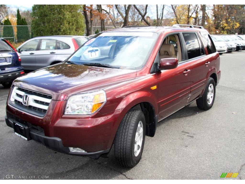 Dark Cherry Pearl 2008 Honda Pilot EX-L 4WD Exterior Photo #40200720