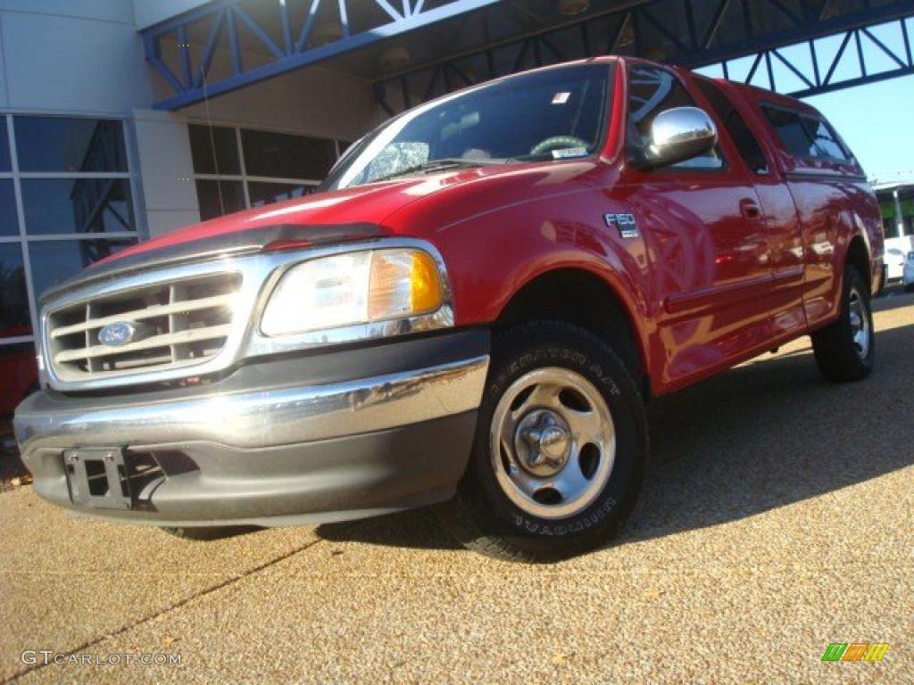 2002 F150 XLT SuperCab - Bright Red / Medium Graphite photo #1