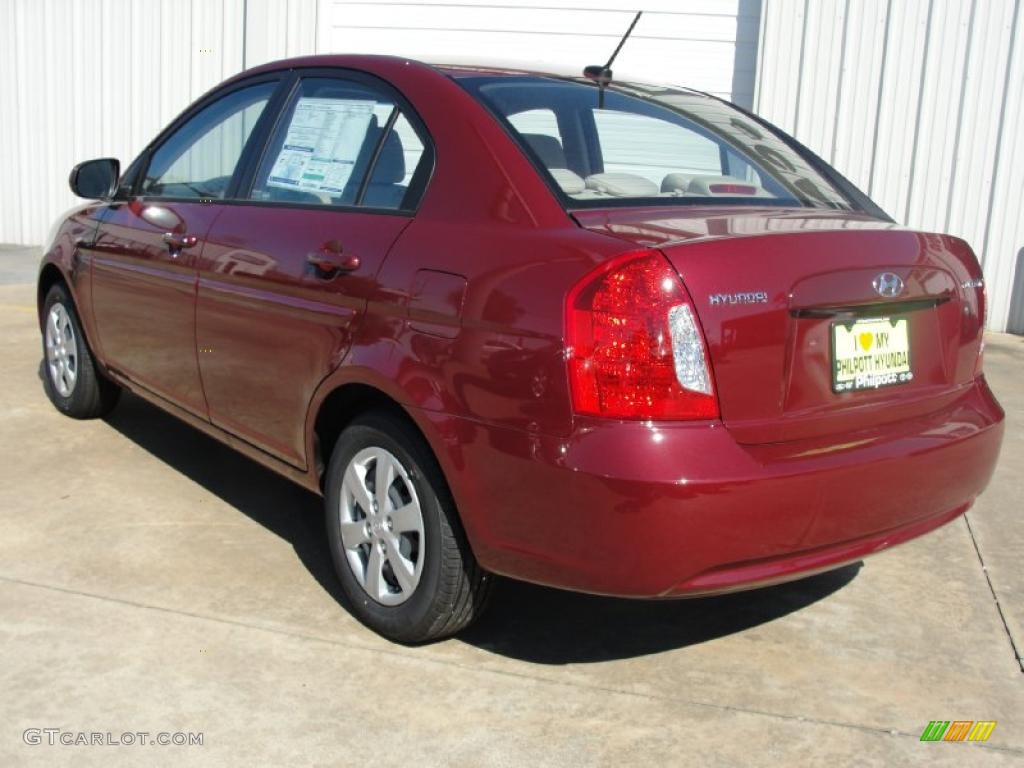 Wine Red Pearl 2011 Hyundai Accent GLS 4 Door Exterior Photo #40202172
