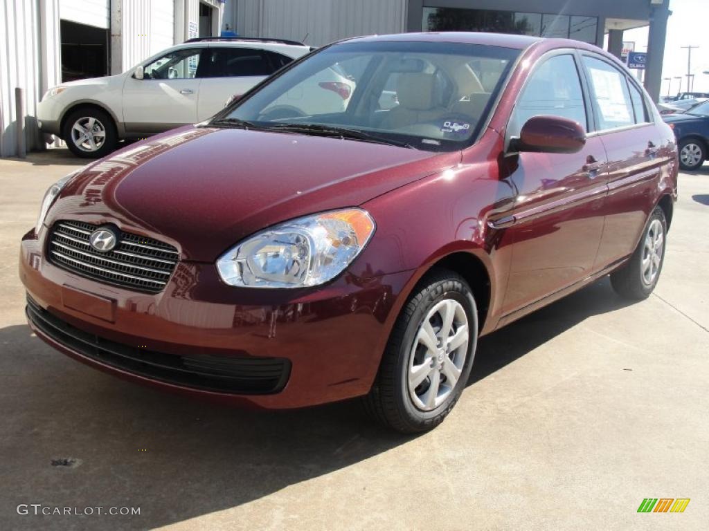 Wine Red Pearl 2011 Hyundai Accent GLS 4 Door Exterior Photo #40202204