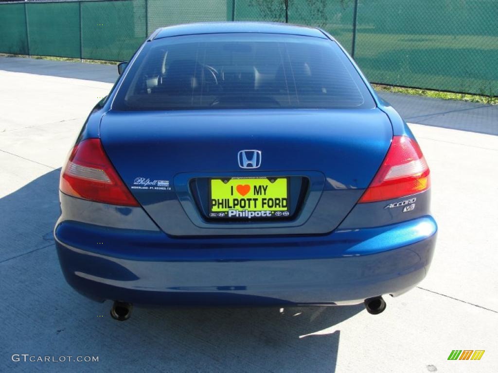 2003 Accord EX V6 Coupe - Sapphire Blue Pearl / Black photo #4