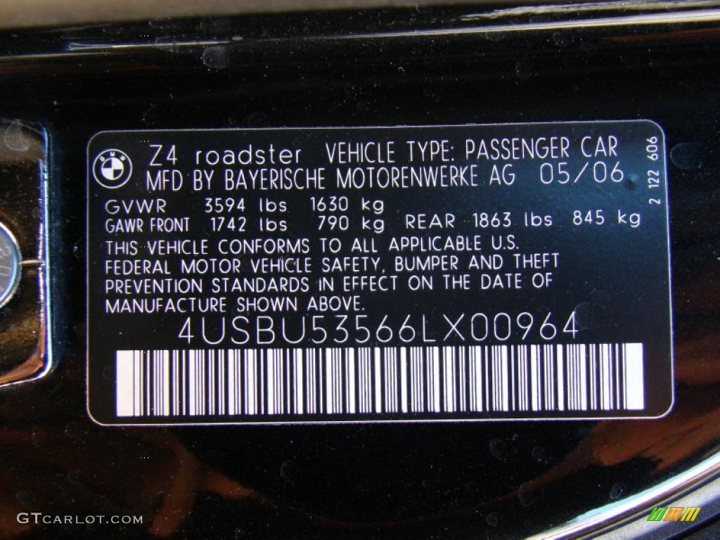 2006 Z4 3.0si Roadster - Black Sapphire Metallic / Black photo #36