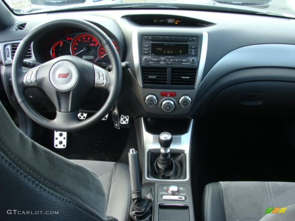 2008 Subaru Impreza WRX STi Carbon Black/Graphite Gray Alcantara Dashboard Photo #40207740