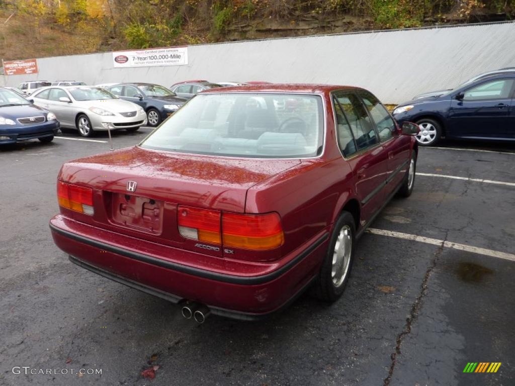 1993 Accord EX Sedan - Bordeaux Red Pearl / Gray photo #4