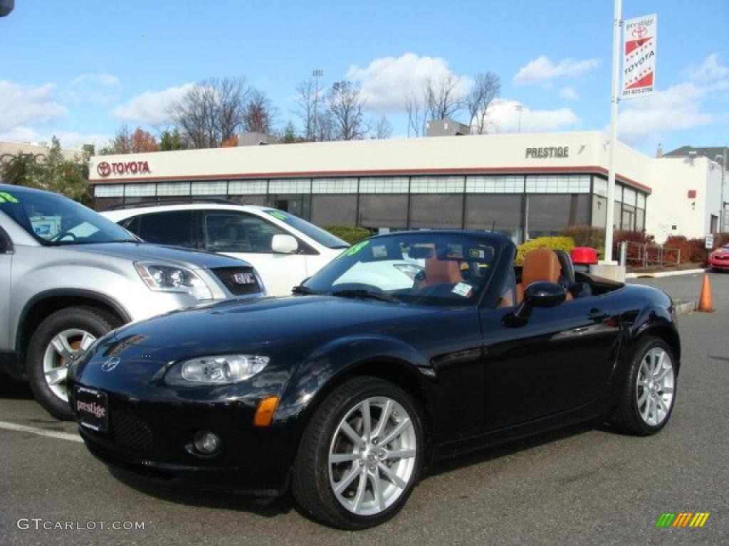 2008 MX-5 Miata Grand Touring Roadster - Brilliant Black / Saddle Brown photo #1