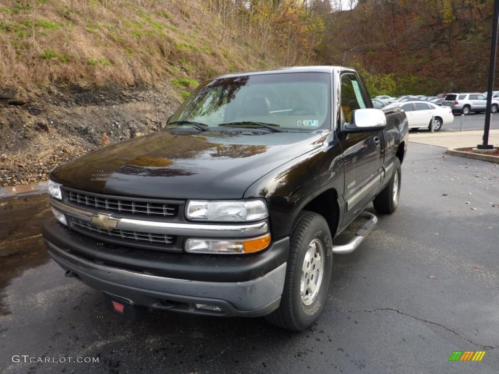 1999 Silverado 1500 LS Regular Cab 4x4 - Onyx Black / Medium Oak photo #6