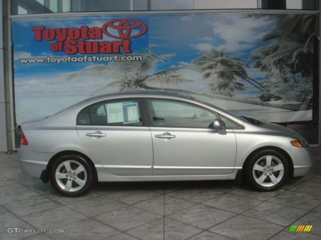 2008 Civic EX Sedan - Alabaster Silver Metallic / Gray photo #1