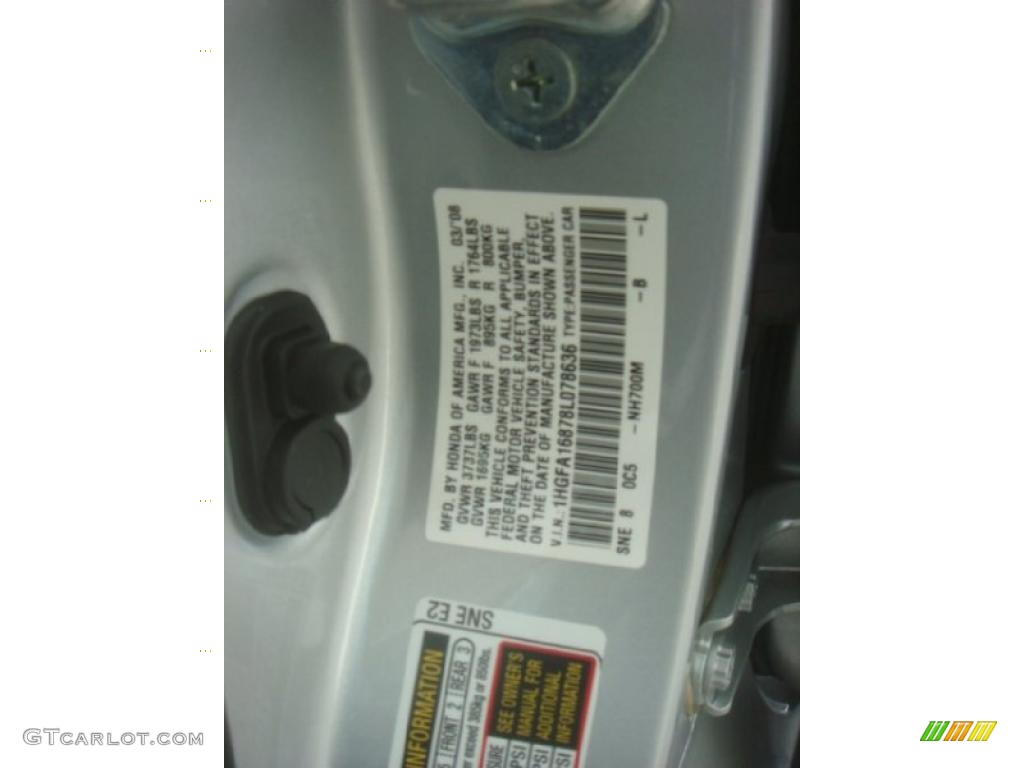 2008 Civic EX Sedan - Alabaster Silver Metallic / Gray photo #15