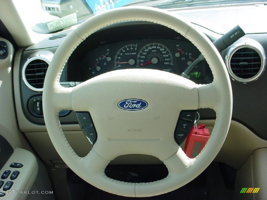 2004 Ford Expedition XLT Medium Parchment Steering Wheel Photo #40212093