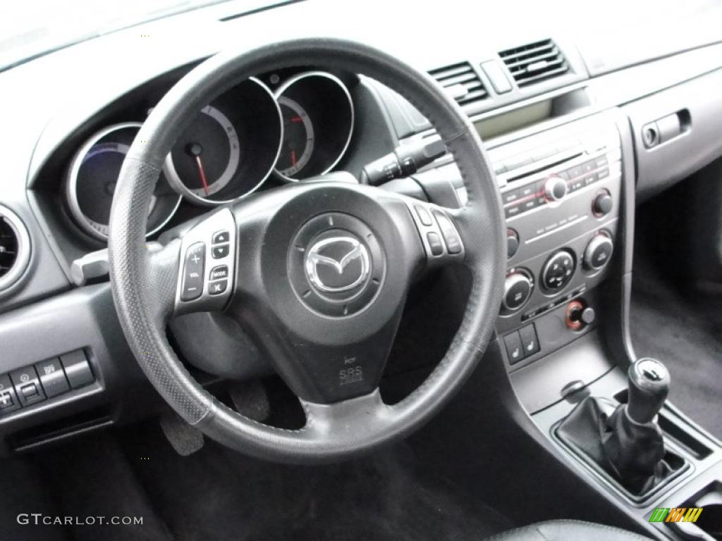 2007 Mazda MAZDA3 s Grand Touring Sedan Black Dashboard Photo #40215257