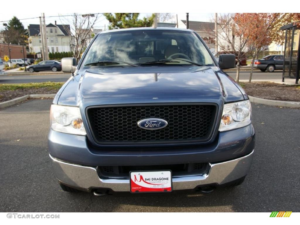 2005 F150 XLT SuperCrew 4x4 - Medium Wedgewood Blue Metallic / Tan photo #2