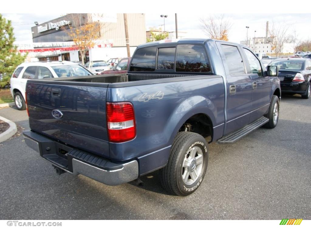 2005 F150 XLT SuperCrew 4x4 - Medium Wedgewood Blue Metallic / Tan photo #5