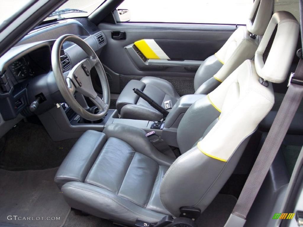 Saleen Grey/White/Yellow Interior 1989 Ford Mustang Saleen SSC Fastback Photo #40217548