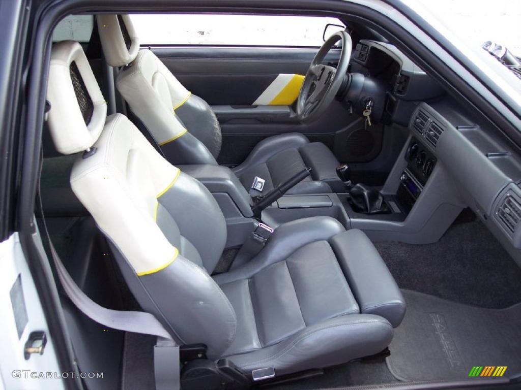 Saleen Grey/White/Yellow Interior 1989 Ford Mustang Saleen SSC Fastback Photo #40217564