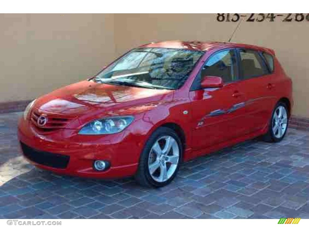 2004 MAZDA3 s Hatchback - Velocity Red / Black photo #1