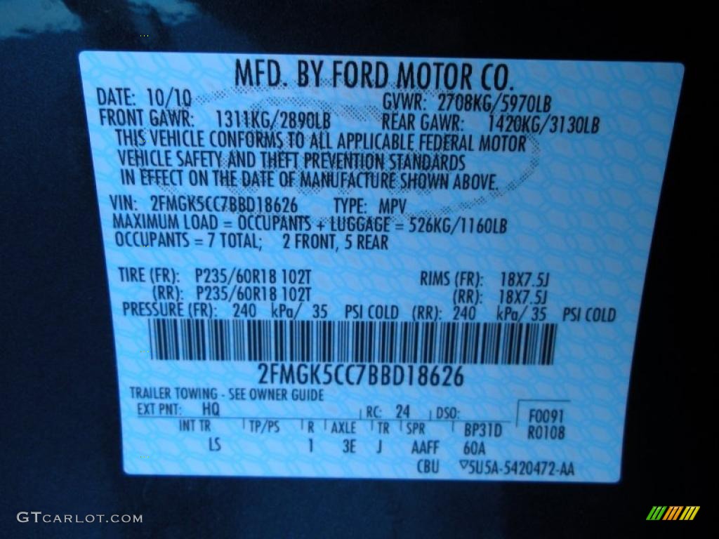 2011 Flex Color Code HQ for Mediterranean Blue Metallic Photo #40219998