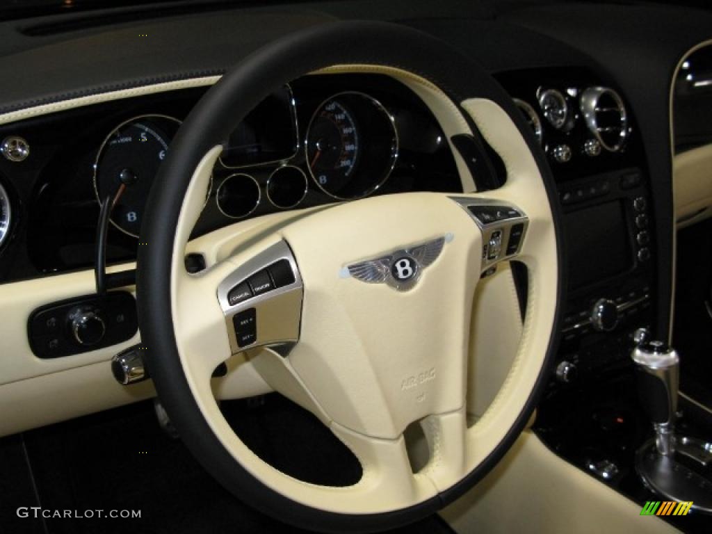 2011 Bentley Continental GTC Speed Magnolia/Beluga Steering Wheel Photo #40223574