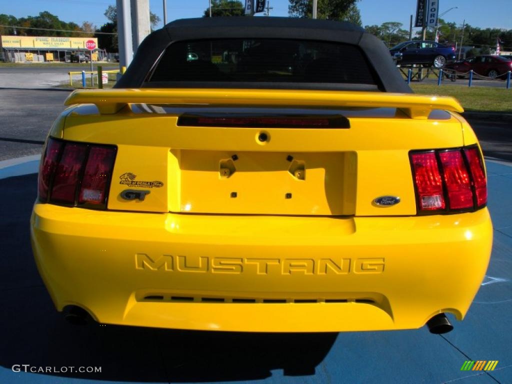 Screaming Yellow 2004 Ford Mustang GT Convertible Exterior Photo #40224786