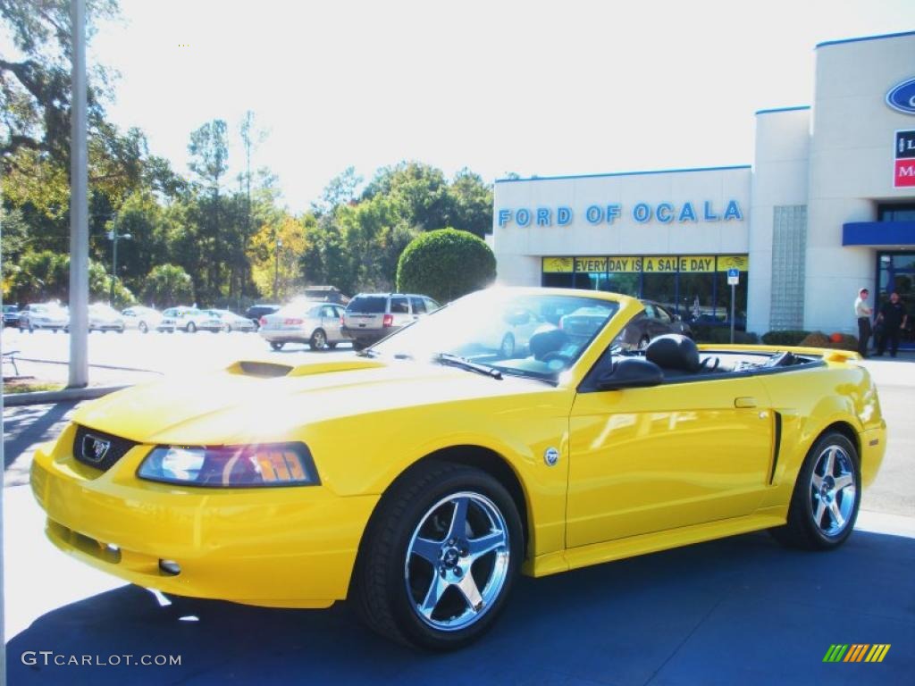 Screaming Yellow 2004 Ford Mustang GT Convertible Exterior Photo #40224870