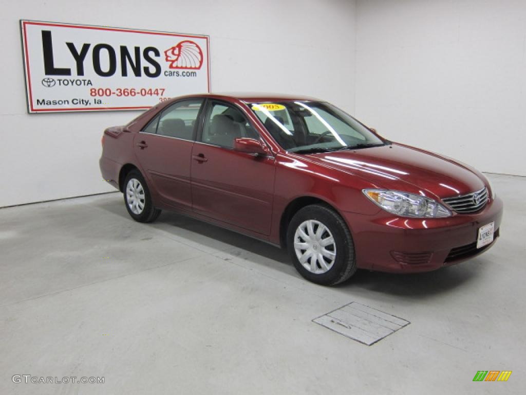 2005 Camry LE - Salsa Red Pearl / Gray photo #31