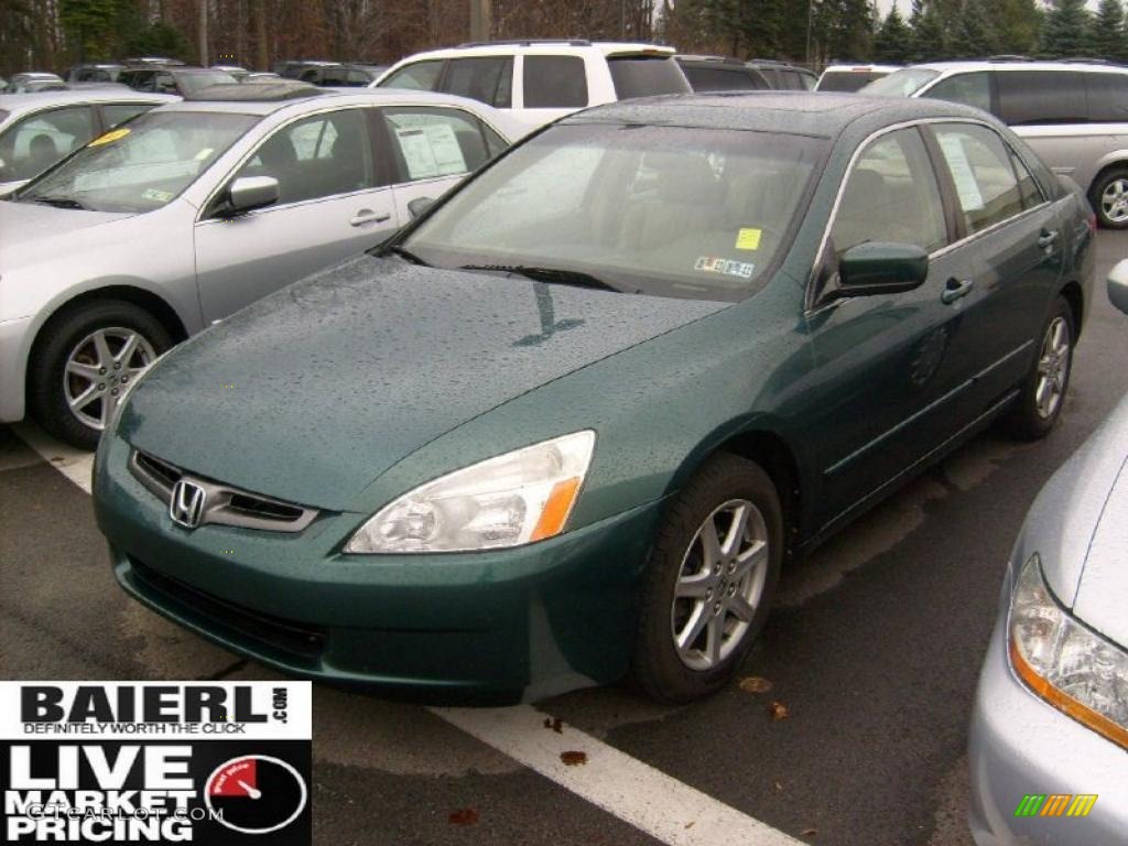 2003 Accord EX V6 Sedan - Noble Green Pearl / Ivory photo #3