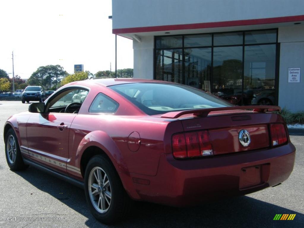 2005 Mustang V6 Premium Coupe - Redfire Metallic / Medium Parchment photo #3