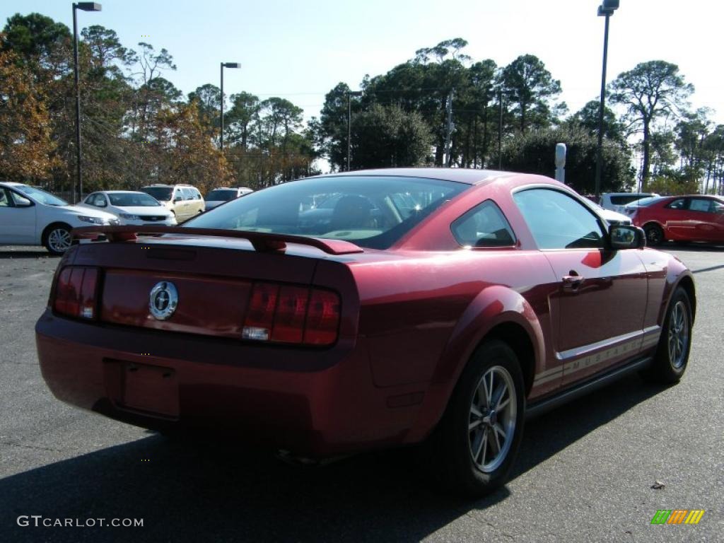 2005 Mustang V6 Premium Coupe - Redfire Metallic / Medium Parchment photo #5