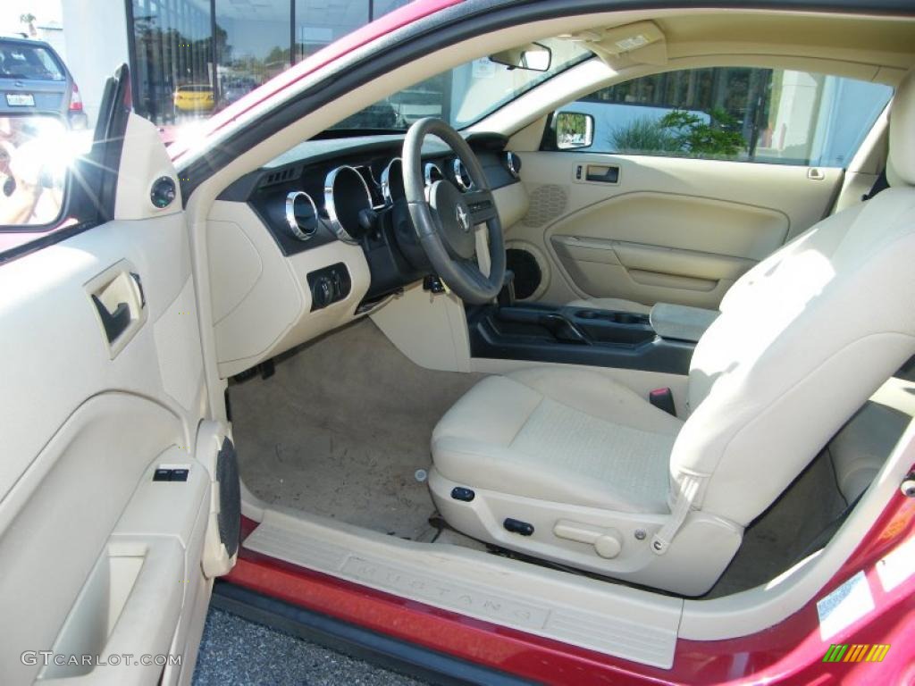 2005 Mustang V6 Premium Coupe - Redfire Metallic / Medium Parchment photo #12