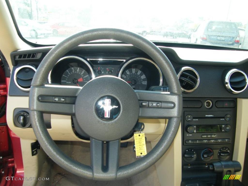 2005 Mustang V6 Premium Coupe - Redfire Metallic / Medium Parchment photo #18