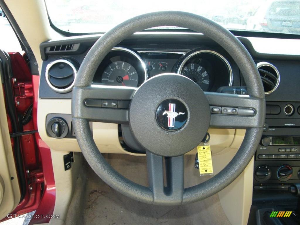 2005 Mustang V6 Premium Coupe - Redfire Metallic / Medium Parchment photo #19