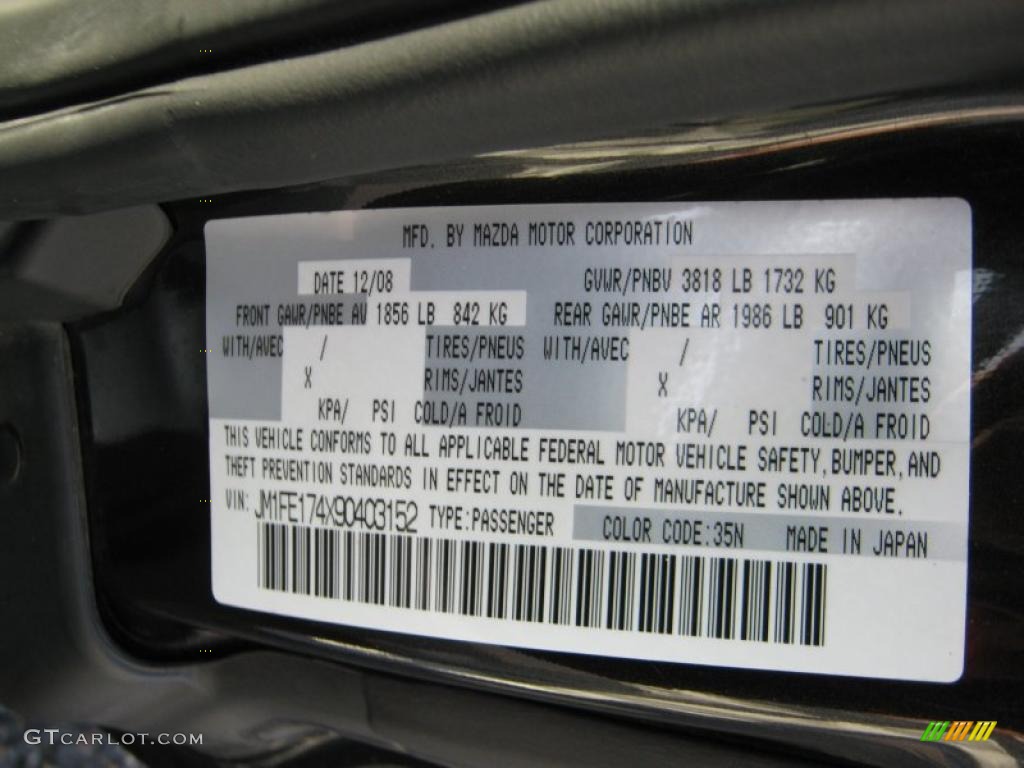 2009 Mazda RX-8 Touring Color Code Photos