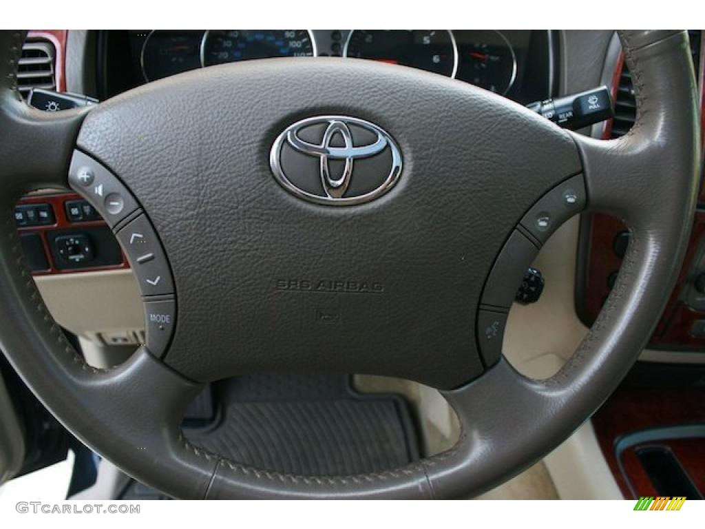 2005 Toyota Land Cruiser Standard Land Cruiser Model Ivory Steering Wheel Photo #40245834
