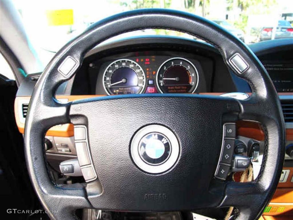 2002 BMW 7 Series 745Li Sedan Black Steering Wheel Photo #40248082