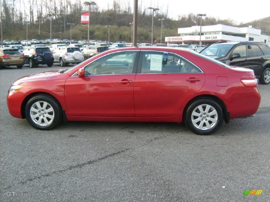 2009 Camry XLE V6 - Barcelona Red Metallic / Bisque photo #4