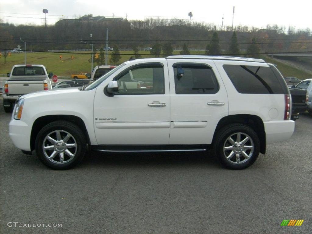 2008 Yukon Denali AWD - Summit White / Cocoa/Light Cashmere photo #4